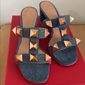 Valentino Denim Studded Women's Sandals